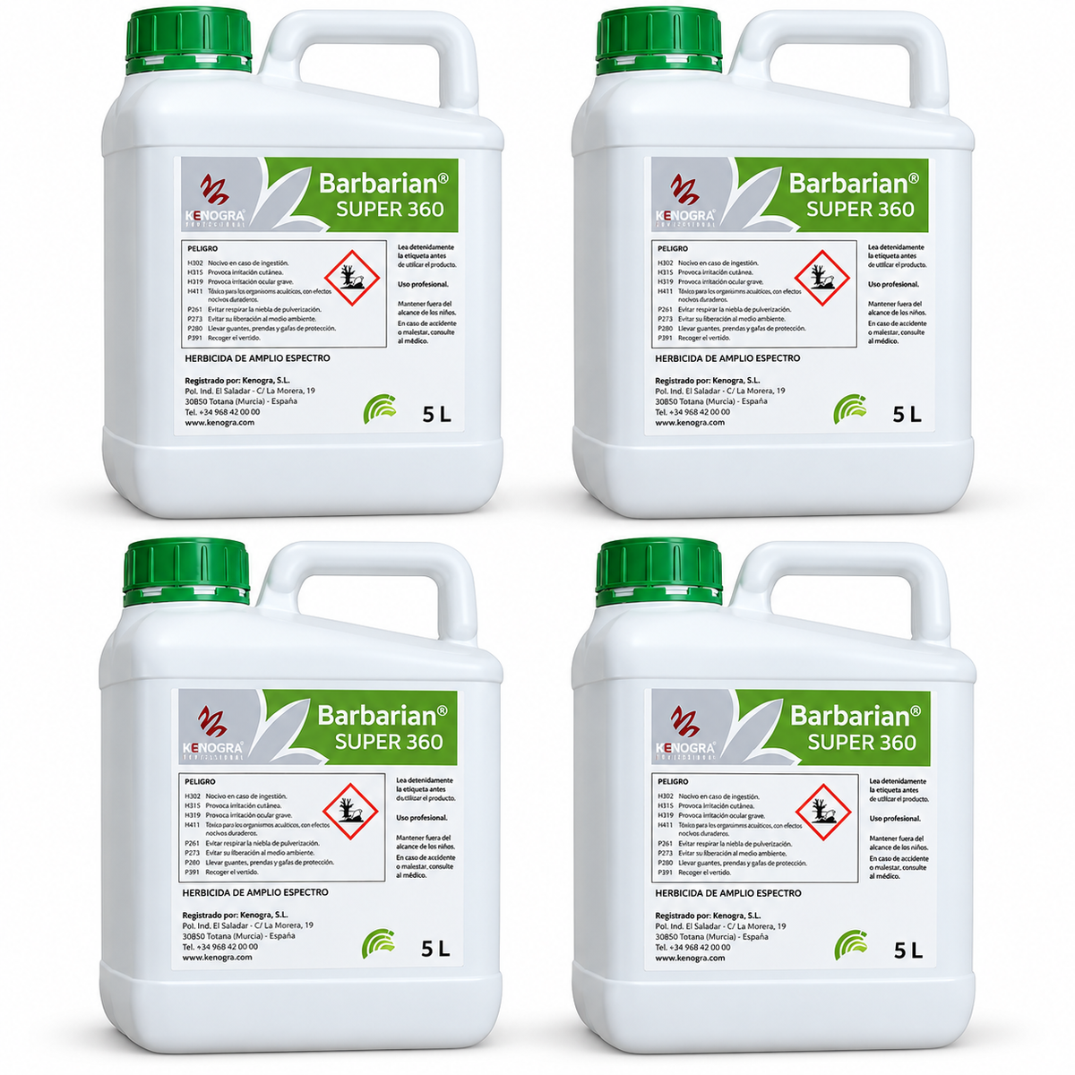 Lot de 4 Barbarian Super 360 – Herbicide systémique – 4 × 5 L (20 L)