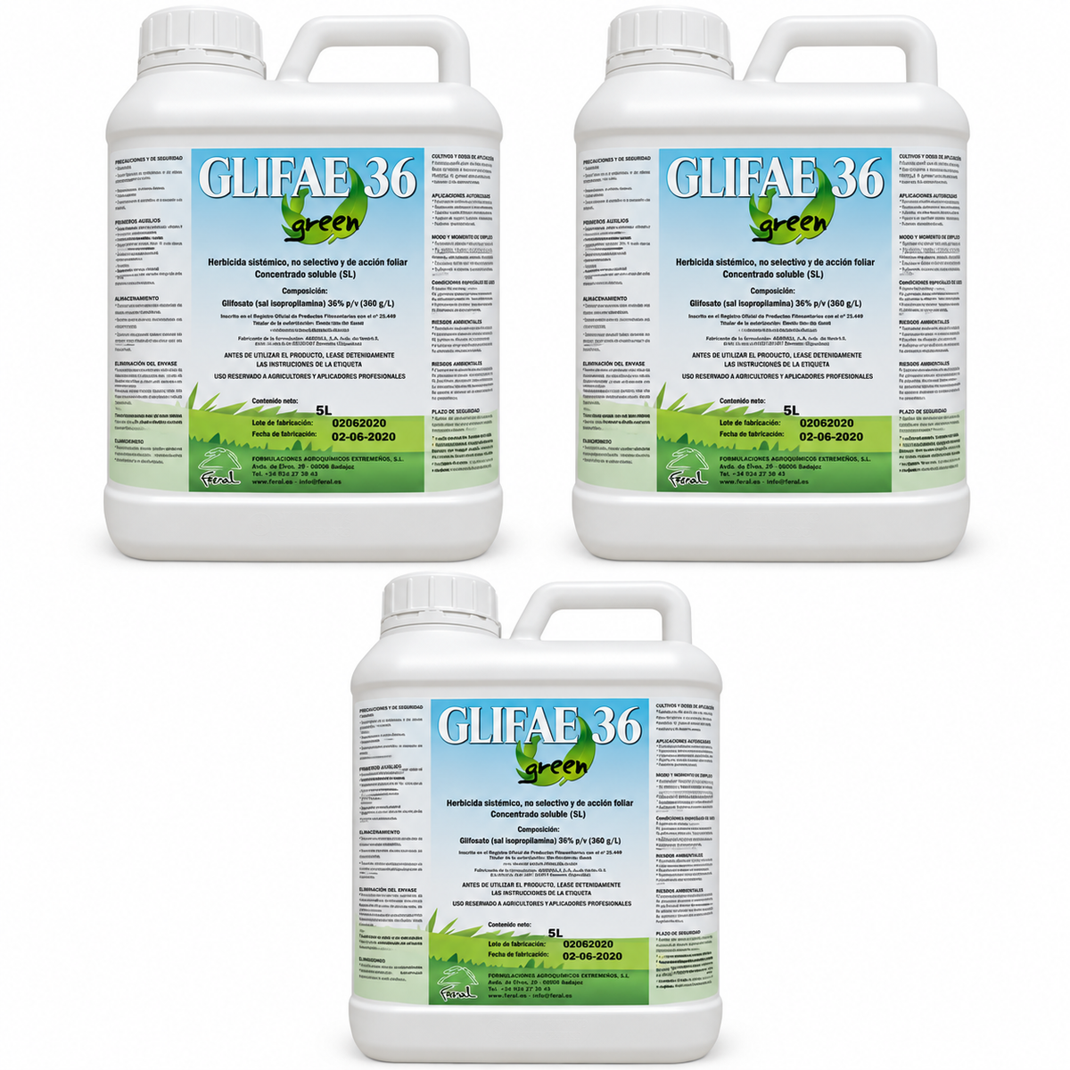 Lot de 3 GLIFAE 36 Green – Herbicide systémique – 3 × 5 L (15 L)