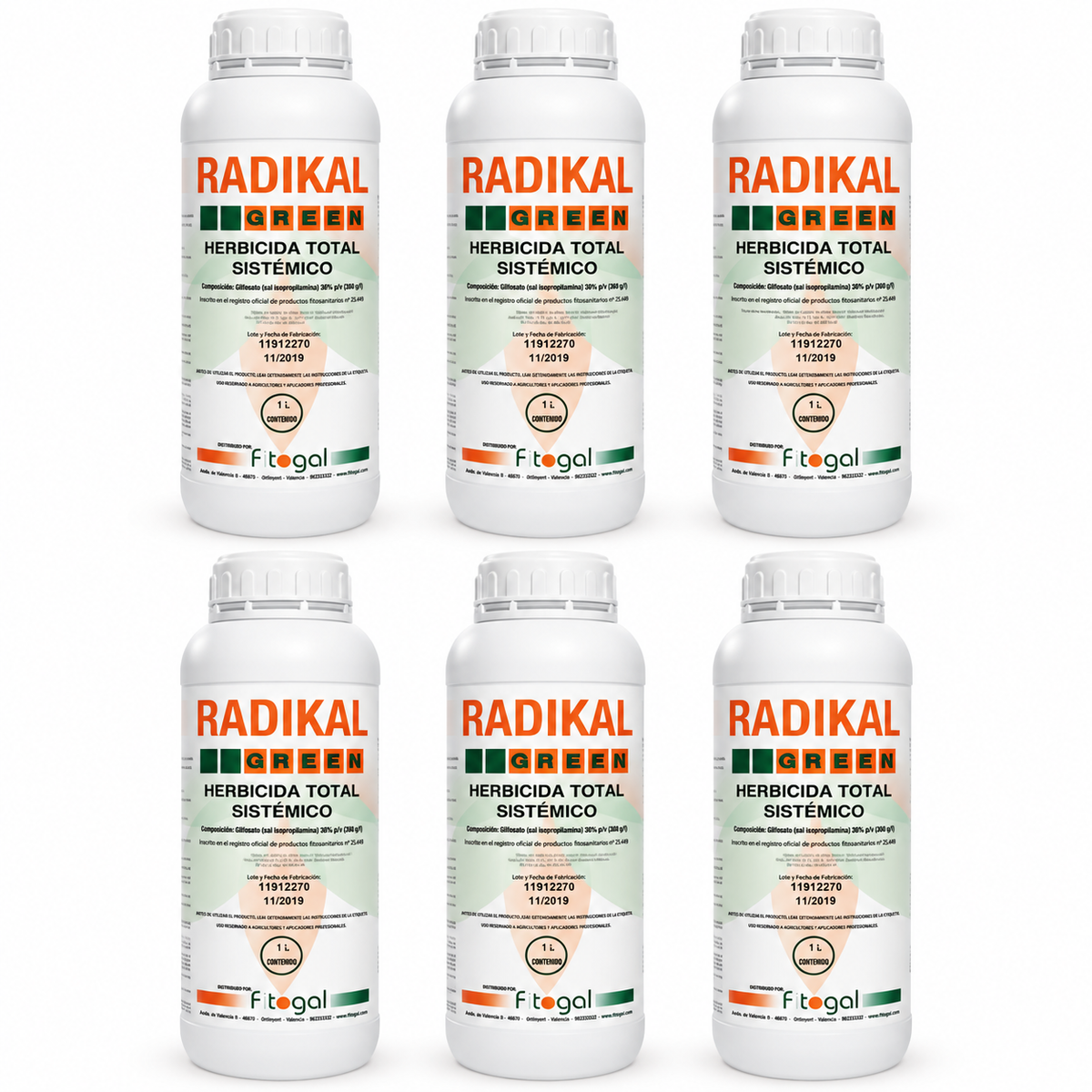 Lot de 6 – Radikal Green Herbicide systémique – 1 L par bido